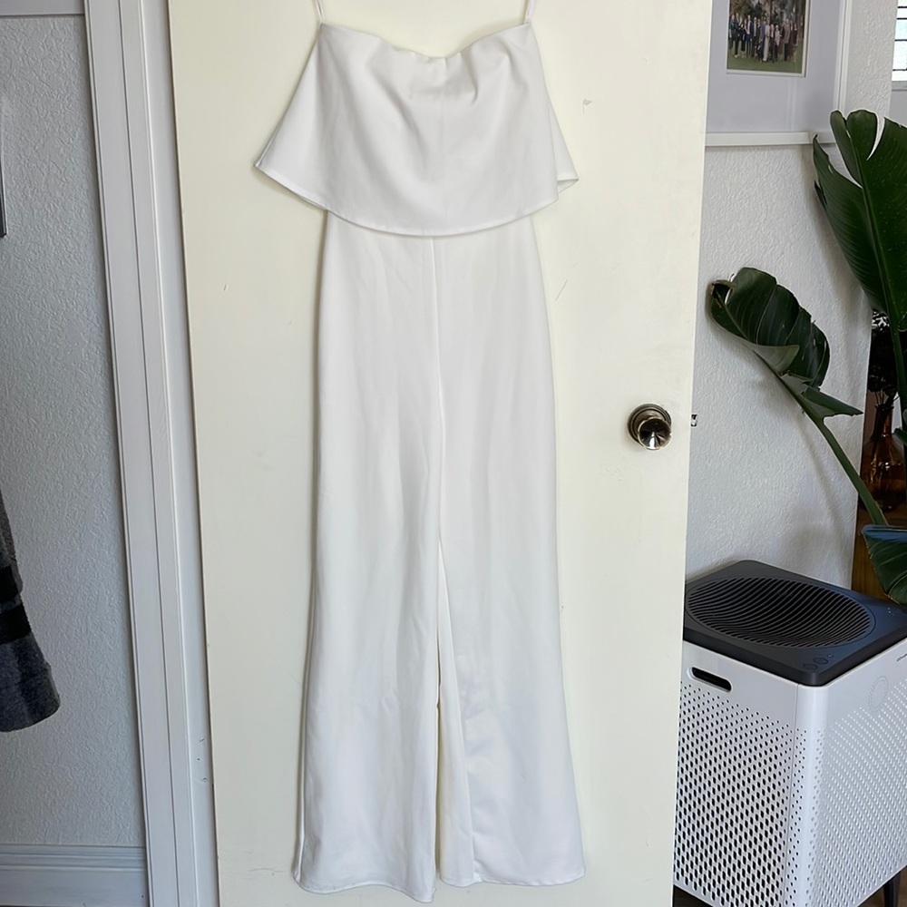 White bridal jumpsuit, only worn once. Very comfortable.